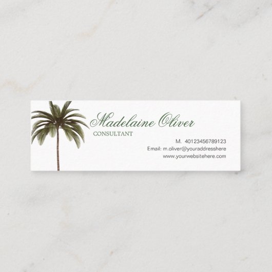 palmboom Tropische legant Mini Visitekaartje (Achterkant)
