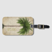  palmboom Tropische legante marmer Bagagelabel (Voorkant (horizontaal))