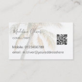 Palmboom Tropische moderne QR-code Visitekaartje (Achterkant)
