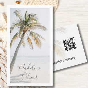Palmboom Tropische moderne QR-code Visitekaartje