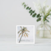 Palmboom Tropische QR Code Modern Vierkante Visitekaartje (Staand voorkant)