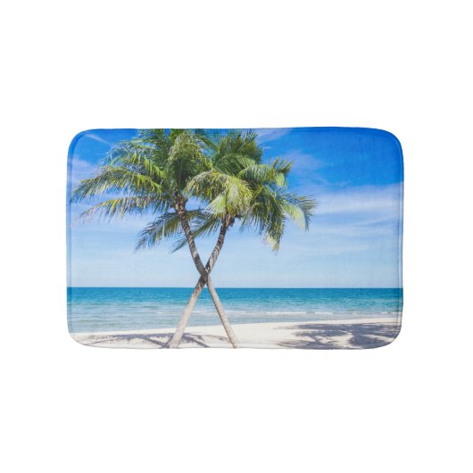 Palmboom tropische strandfoto paradijs zomer badmat (Voorkant)