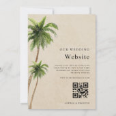 Palmboom Tropische zandstrand bruiloft in één keer Kaart (Achterkant)