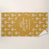 Palmboom tropische zomer botanische mosterd modern strandlaken (Voorkant)