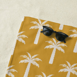 Palmboom tropische zomer botanische mosterd modern strandlaken