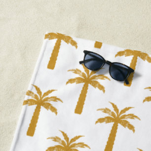Palmboom tropische zomer botanische mosterd modern strandlaken