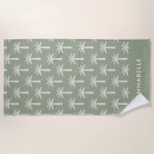 Palmboom tropische zomer botanische salie groen strandlaken (Voorkant)