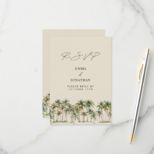 Palmboom Trouw-RSVP Tropische Bestemming kust RSVP Kaartje