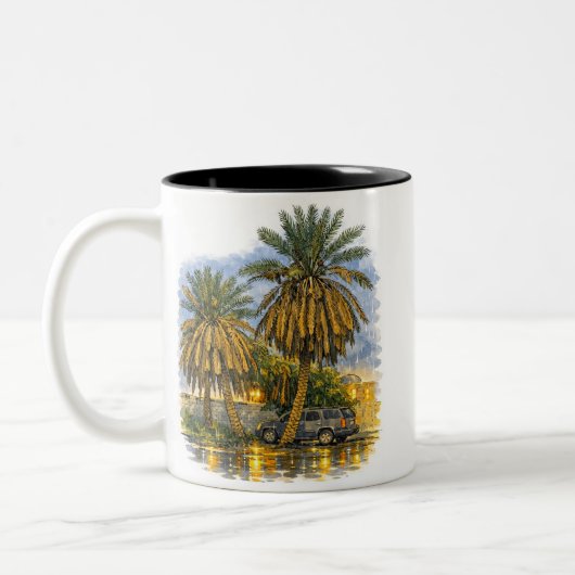 Palmboom Tweekleurige Koffiemok (Links)