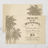palmboom typografisch Sla de datum op Save The Date (Voorkant / Achterkant)