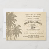 palmboom typografische huwelijksuitnodiging kaart (Voorkant)