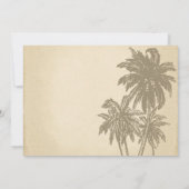  palmboom typografische huwelijksuitnodiging kaart (Achterkant)