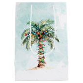 Palmboom Vakantie Strand Kerstmis Medium Cadeauzakje (Achterkant)