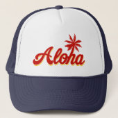 palmboom van Aloha Hawaii Trucker Pet (Voorkant)