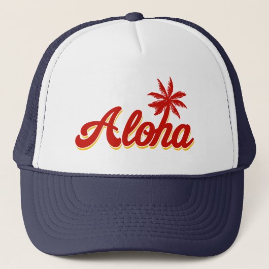  palmboom van Aloha Hawaii Trucker Pet (Voorkant)
