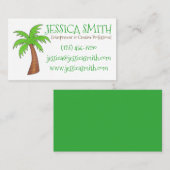 Palmboom van de groene tropische regenpalm visitekaartje (Voorkant / Achterkant)