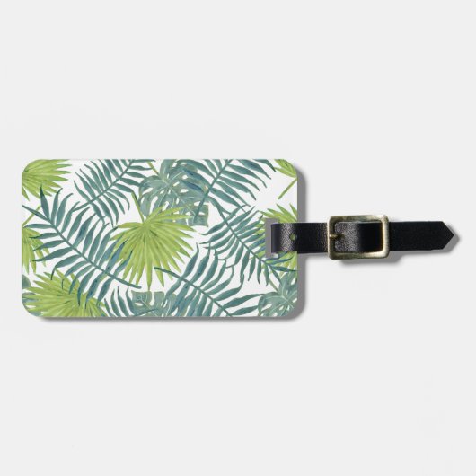 Palmboom Velden Schilderen Hawaïaans Bagagelabel (Voorkant horizontaal)