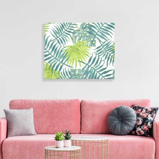 Palmboom Velden Schilderen Hawaïaans Canvas Afdruk (Insitu (Woonkamer))