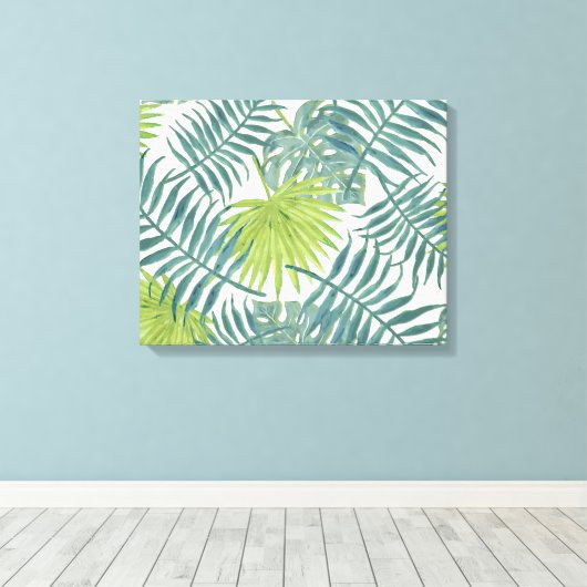 Palmboom Velden Schilderen Hawaïaans Canvas Afdruk (Insitu (Houten vloer))