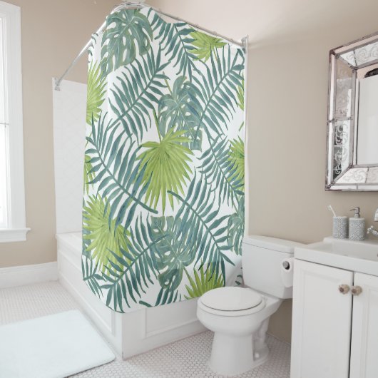 Palmboom Velden Schilderen Hawaïaans Douchegordijn (In situ)