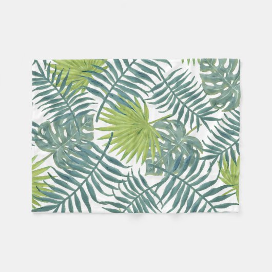 Palmboom Velden Schilderen Hawaïaans Fleece Deken (Voorkant (Horizontaal))
