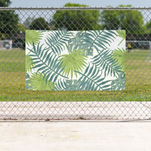 Palmboom Velden Schilderen Hawaïaans Spandoek (Insitu)