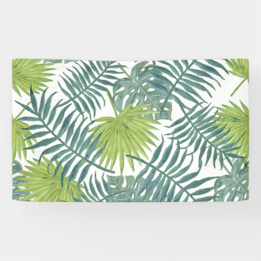 Palmboom Velden Schilderen Hawaïaans Spandoek (Horizontaal)