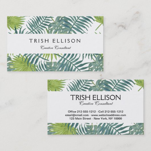 Palmboom Velden Schilderen Hawaïaans Visitekaartje (Voorkant / Achterkant)