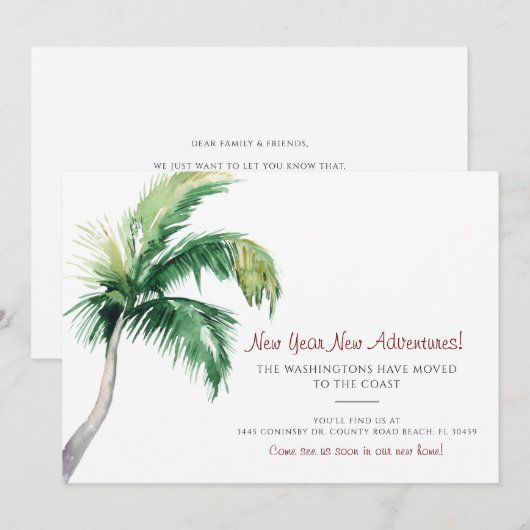 Palmboom Verhuisbericht Verhuizing Aankondiging (Voorkant / Achterkant)