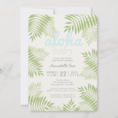Palmboom verlaat Aloha Baby shower Invitation Kaart (Voorkant)