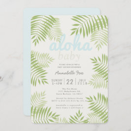 Palmboom verlaat Aloha Baby shower Invitation Kaart