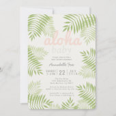Palmboom verlaat Aloha Baby shower Invitation Kaart (Voorkant)