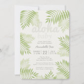 Palmboom verlaat Aloha Baby shower Invitation Kaart (Voorkant)