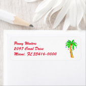 Palmboom Versierd voor de Feestdagen Etiket (Insitu)