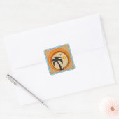 Palmboom Vierkante Sticker (Envelop)