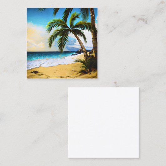 Palmboom Vierkante Visitekaartje (Voorkant / Achterkant)