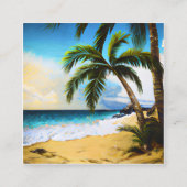 Palmboom Vierkante Visitekaartje (Voorkant)