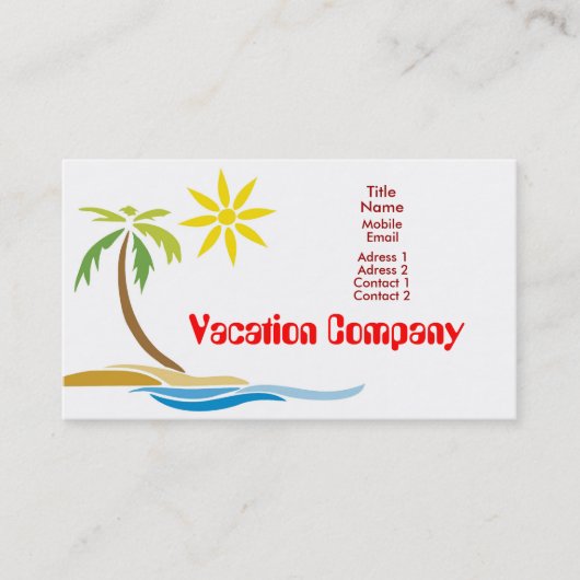 Palmboom Visitekaartje (Voorkant)