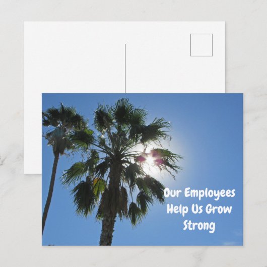 Palmboom voor waardering van werknemers Tropisch z Briefkaart (Voorkant / Achterkant)