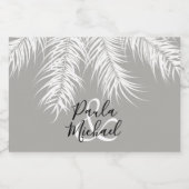 Palmboom Vouwen op Zilver Mini Sparkling Wijnetiket (Enkel label)