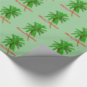 Palmboom Vrolijk kerstfeest groen cadeau Cadeaupapier (Hoek)