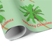 Palmboom Vrolijk kerstfeest groen cadeau Cadeaupapier (Rol Hoek)