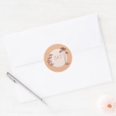 Palmboom Warme Zand Zonsondergang Zon Strand Bruil Ronde Sticker (Envelop)