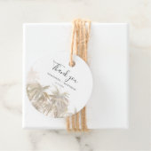 Palmboom Watercolor Kust Bruiloft Bedankjes Labels (In situ)