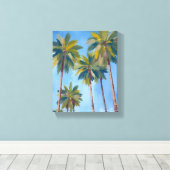 Palmboom Watercolor Tropische Schildering Canvas Afdruk (Insitu (Houten vloer))