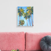 Palmboom Watercolor Tropische Schildering Canvas Afdruk (Insitu (Woonkamer))