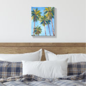 Palmboom Watercolor Tropische Schildering Canvas Afdruk (Insitu (Slaapkamer))