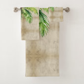 Palmboom Waterverf Tropische Elegante Zomer Bad Handdoek (Insitu)