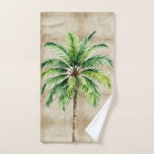 Palmboom Waterverf Tropische Elegante Zomer Bad Handdoek (Handdoek)