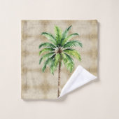 Palmboom Waterverf Tropische Elegante Zomer Bad Handdoek (Wasdoekje)
